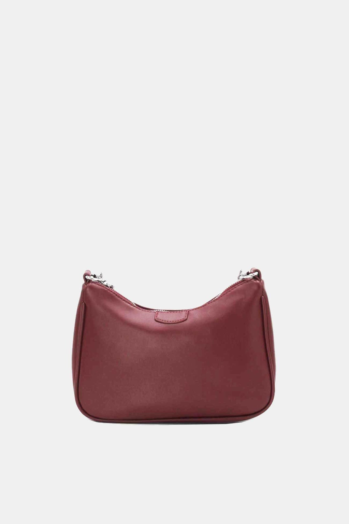 Sac bandoulière camel - chaîne argentée + pochette assortie