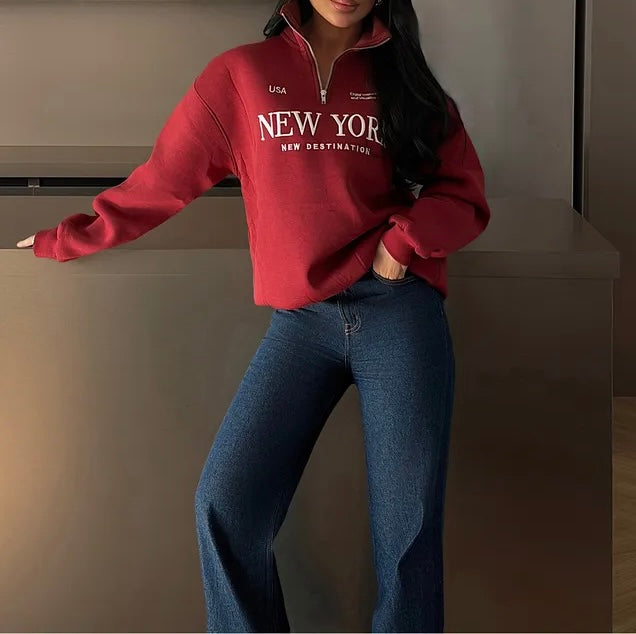 Sweat oversize bleu “New York”