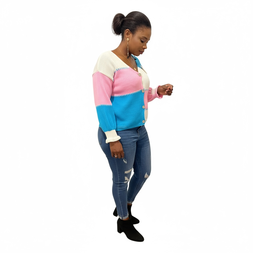 Gilet Chic Maille Multicolore